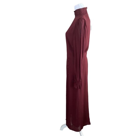 Reformation Stevi Midi Dress Plum Claret Crepe Slit-Leg Cocktail Party Size 6 - Picture 6 of 13